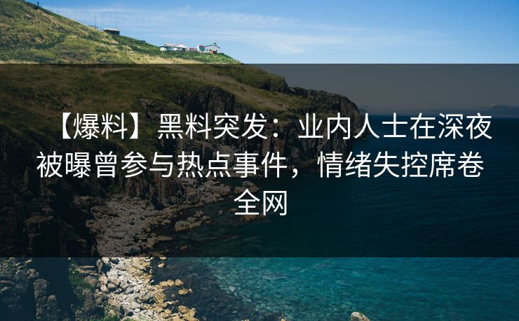 【爆料】黑料突发：业内人士在深夜被曝曾参与热点事件，情绪失控席卷全网