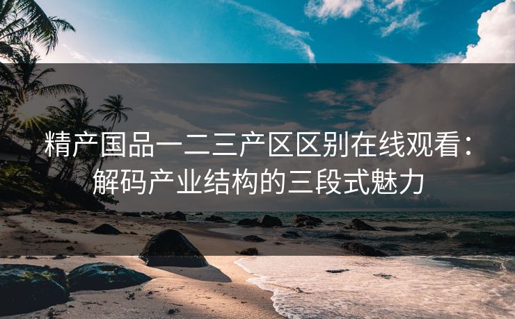 精产国品一二三产区区别在线观看：解码产业结构的三段式魅力