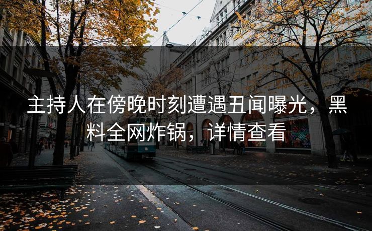 主持人在傍晚时刻遭遇丑闻曝光，黑料全网炸锅，详情查看