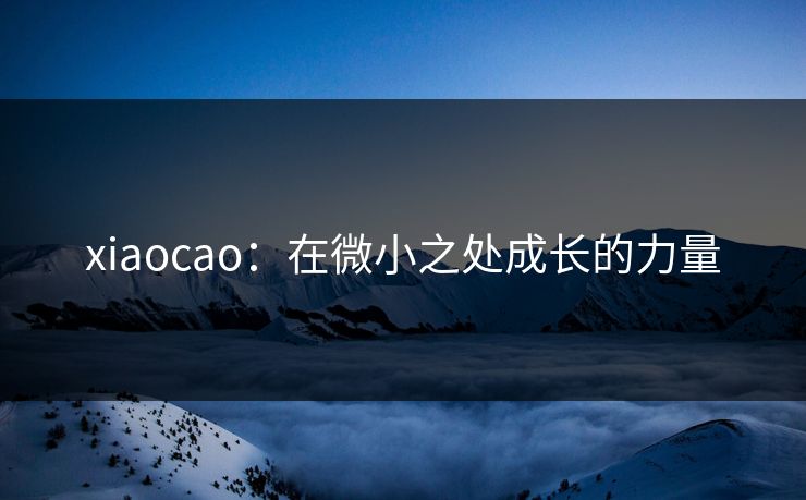 xiaocao：在微小之处成长的力量