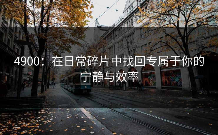 4900：在日常碎片中找回专属于你的宁静与效率