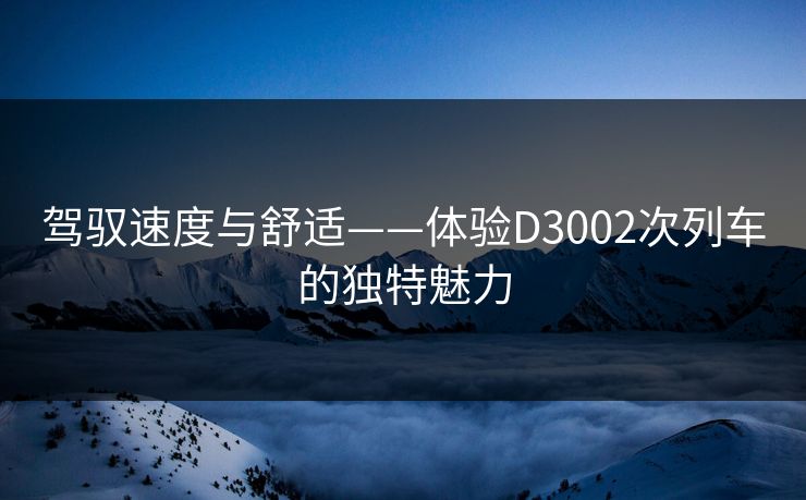 驾驭速度与舒适——体验D3002次列车的独特魅力